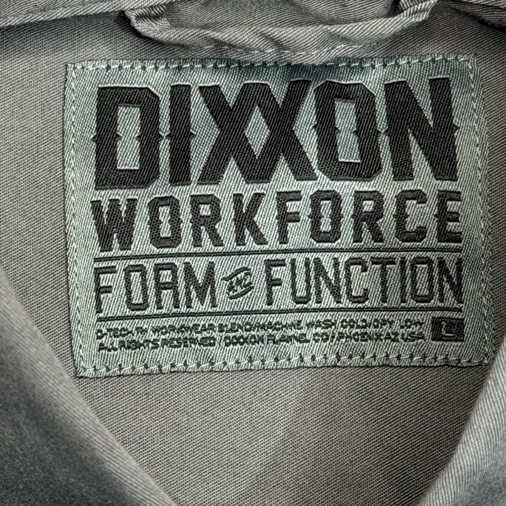 Dixxon Workforce Shirt Mens Large Gray Short Sleeve Button Up Workwear Utility - Picture 7 of 12